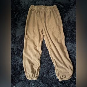 Fuzzy brown sweatpants